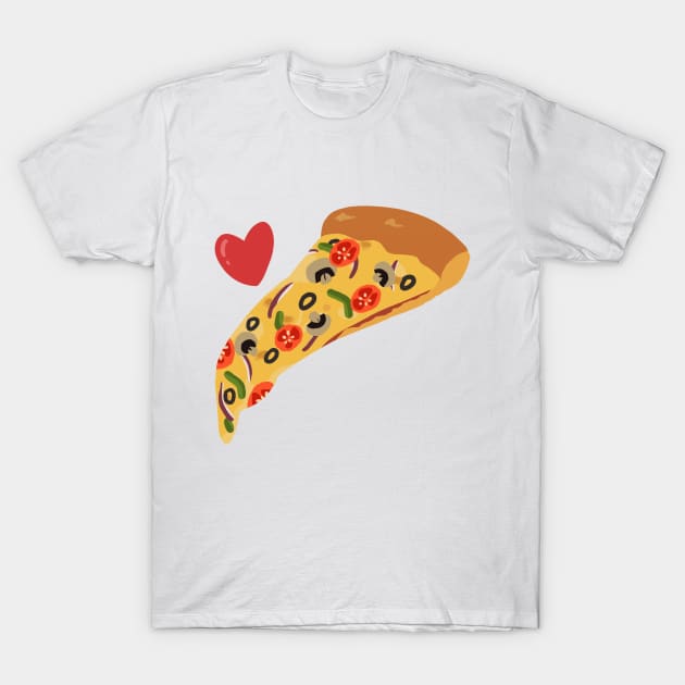 Pizza Love (veggie) T-Shirt by chimaerok